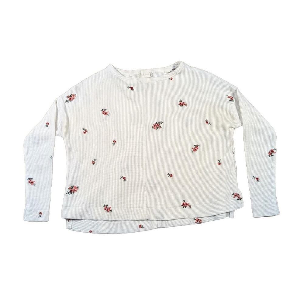 ALTAR'D STATE WHITE ROSE EMBROIDERED THERMAL